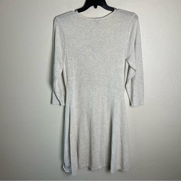 Torrid Oatmeal Heather Mini Sweater Cross Front Skater Dress Lace-Up Lattice - Picture 11 of 15